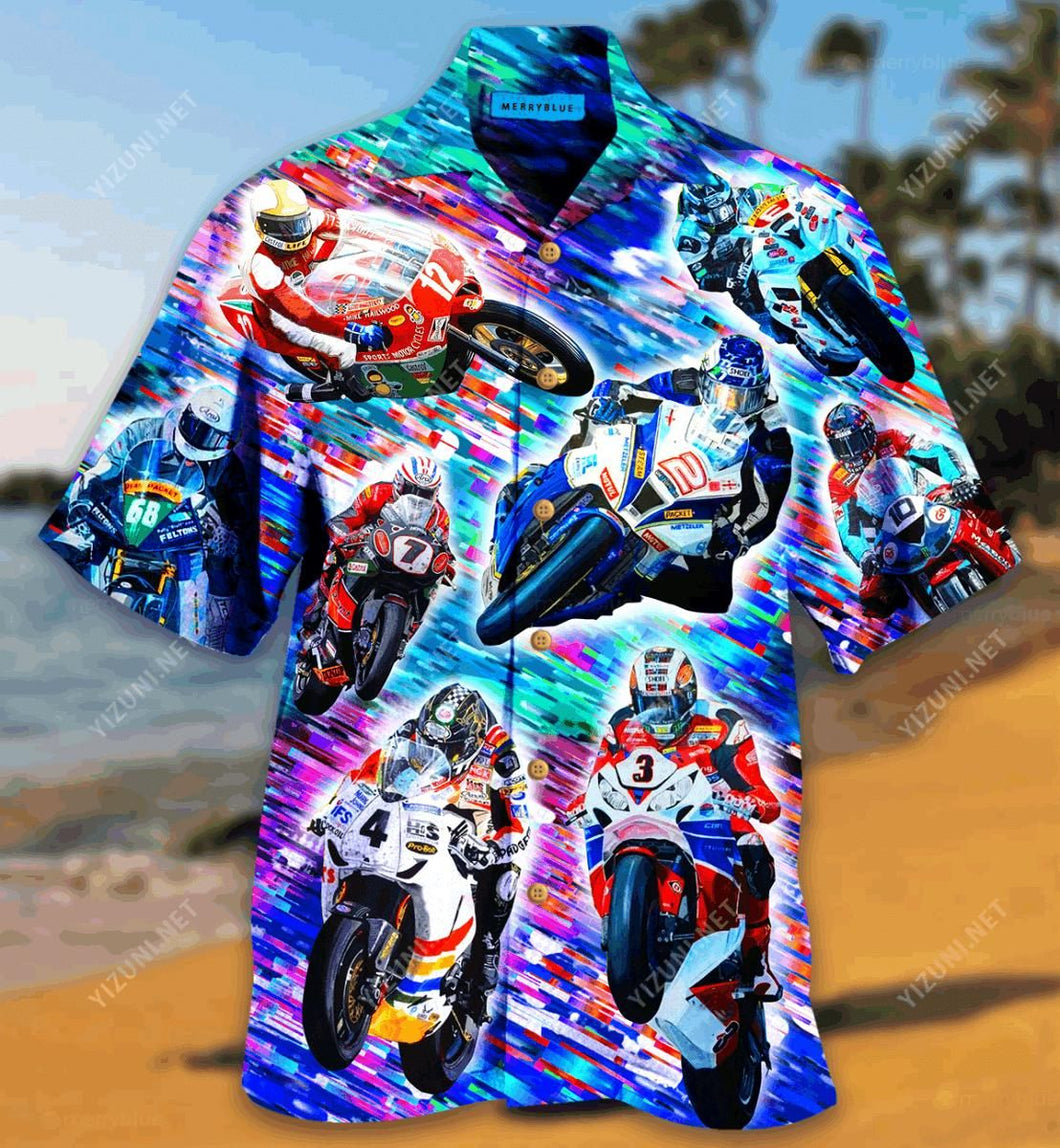 Some Men Are Just Born With Motorcycle Racing In Their Souls Colorful Amazing Design Hawaiian Shirt
