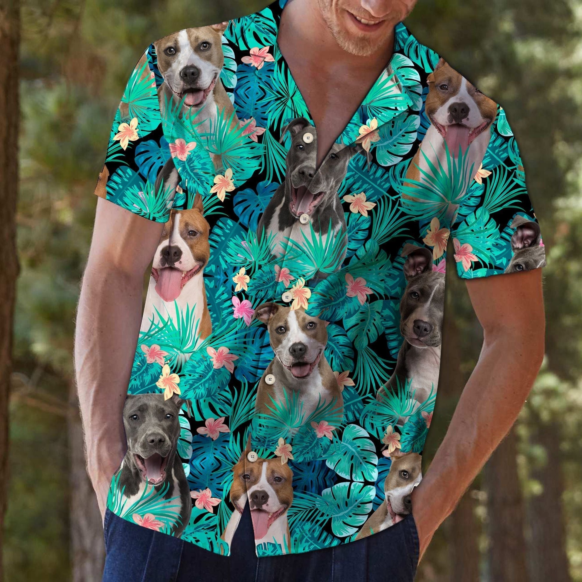 Staffordshire Terrier Blue Unique Design Hawaiian Shirt