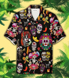 Sugar Skull Calavera Guns Roses Hawaiian Shirt