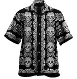 Sugar Skull Pattern Hawaiian Shirt