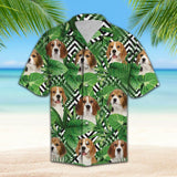 Summer Exotic Jungle Tropical Beagle Green Unique Design Hawaiian Shirt