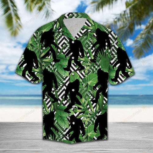 Summer Exotic Jungle Tropical Bigfoot Green Nice Design Hawaiian Shirt