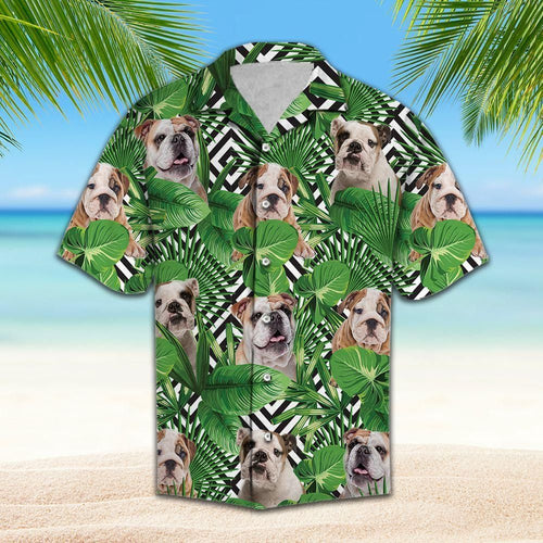 Summer Exotic Jungle Tropical Bulldog Green Awesome Design Hawaiian Shirt