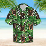 Summer Exotic Jungle Tropical German Shepherd Green Amazing Design Hawaiian Shirt