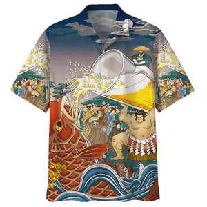 Sumo Beer With Fish Hawaiian Shirt