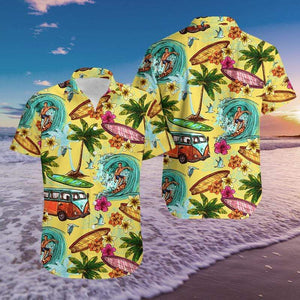 Surfing Camping Tropical Hawaiian Shirt