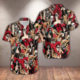 Tattoo Skull Girl Roses Hawaiian Shirt
