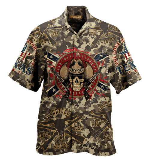 Texas Skull Cowboys Hawaiian Aloha Shirt