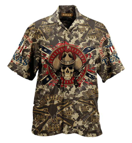 Texas Skull Cowboys Hawaiian Aloha Shirt