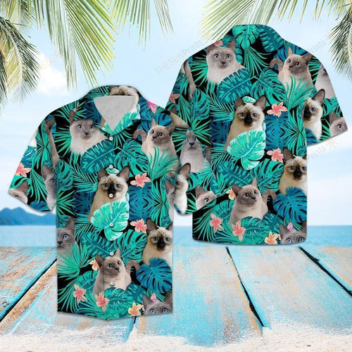 Thai Cat Green Tropical Amazing Design Hawaiian Shirt