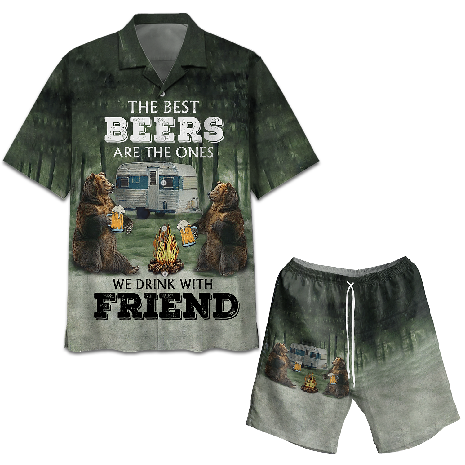 The Best Beers Are The Ones Hawaiian Shirt Set