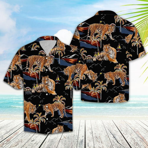 Tiger On Vacation Multicolor Amazing Design Hawaiian Shirt