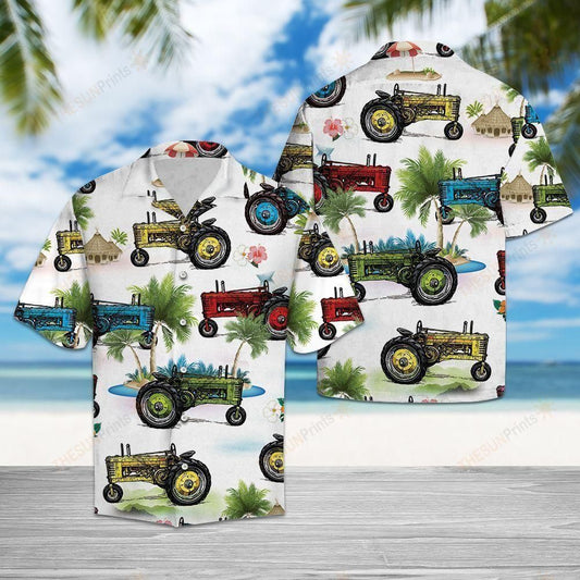 Tractor Colorful Nice Design Hawaiian Shirt