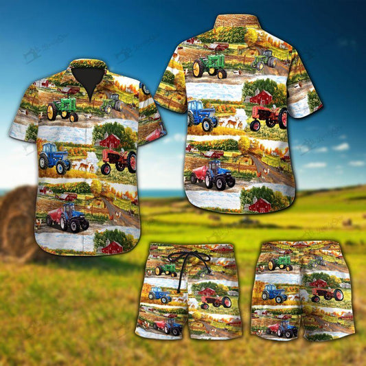 Tractor Hawaiian Shirt Set