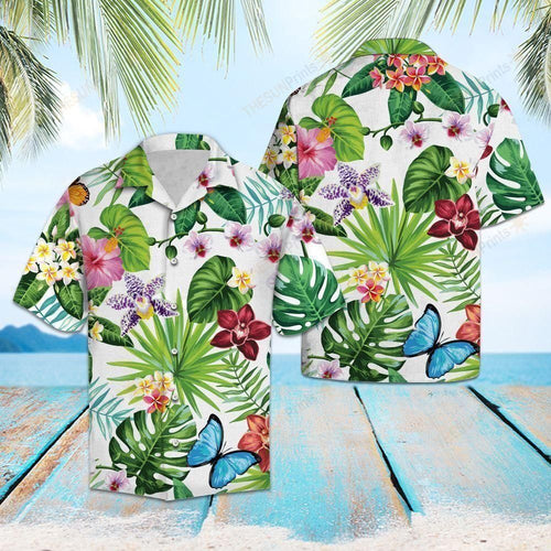 Tropical Butterfly Multicolor Best Design Hawaiian Shirt