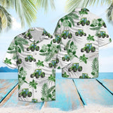 Tropical Green Tractor Green Unique Design Hawaiian Shirt