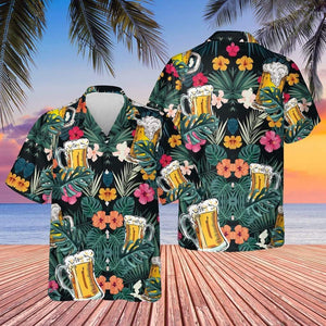 Tropical Hawaiian Aloha Shirt For Beer Drinker Beer Lovers