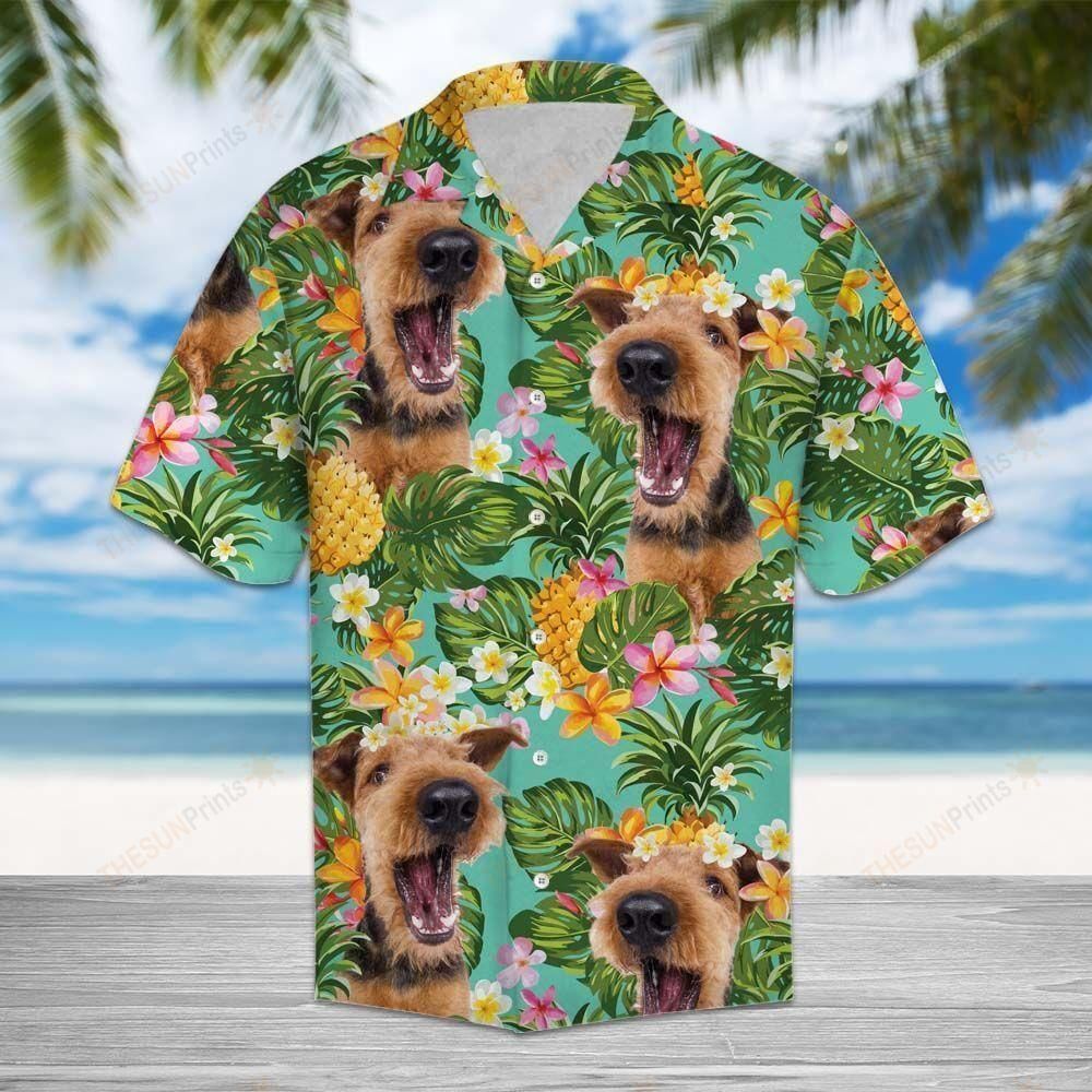 Tropical Pineapple Airedale Terrier Multicolor Nice Design Hawaiian Shirt