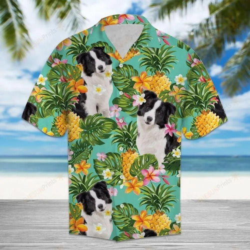 Tropical Pineapple Border Collie Multicolor Nice Design Hawaiian Shirt