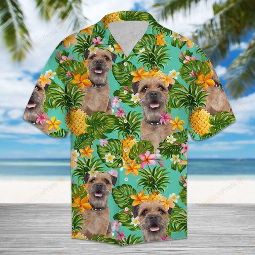 Tropical Pineapple Border Terrier Multicolor Unique Design Hawaiian Shirt