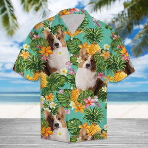 Tropical Pineapple Cardigan Welsh Corgi Multicolor Nice Design Hawaiian Shirt