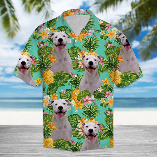 Tropical Pineapple Dogo Argentino Green Amazing Design Hawaiian Shirt