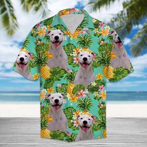 Tropical Pineapple Dogo Argentino Green Amazing Design Hawaiian Shirt
