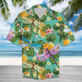 Tropical Pineapple Dragonfly Multicolor Unique Design Hawaiian Shirt