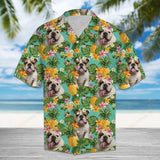 Tropical Pineapple English Bulldogs Multicolor Unique Design Hawaiian Shirt
