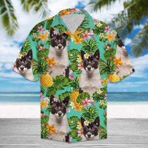 Tropical Pineapple Karelian Bear Dog Green Best Design Hawaiian Shirt