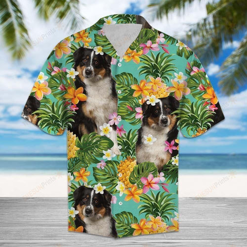 Tropical Pineapple Miniature Australian Shepherd Multicolor Unique Design Hawaiian Shirt