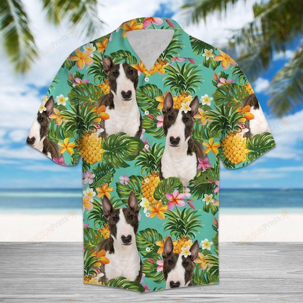 Tropical Pineapple Miniature Bull Terrier Multicolor Unique Design Hawaiian Shirt