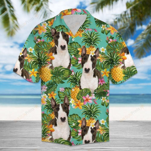 Tropical Pineapple Miniature Bull Terrier Multicolor Unique Design Hawaiian Shirt