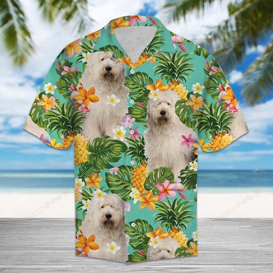 Tropical Pineapple Old English Sheepdog Multicolor Nice Design Hawaiian Shirt