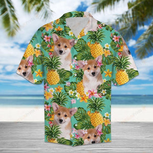 Tropical Pineapple Pembroke Welsh Corgi Multicolor Unique Design Hawaiian Shirt