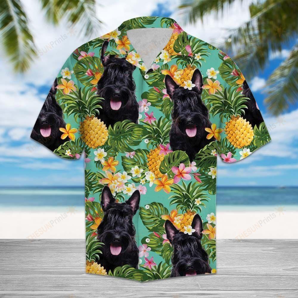 Tropical Pineapple Scottish Terrier Multicolor Best Design Hawaiian Shirt