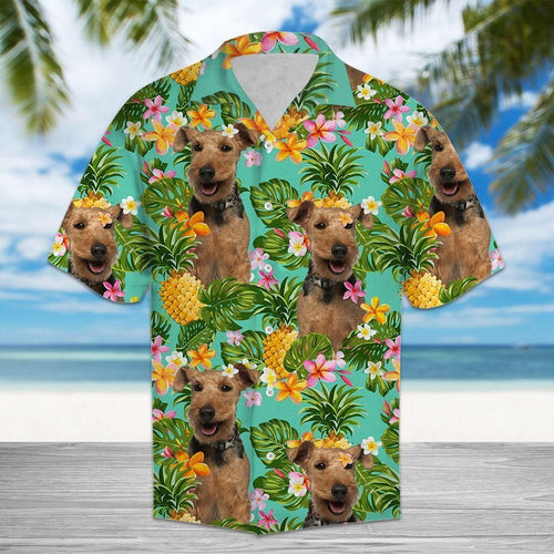 Tropical Pineapple Welsh Terrier Green Best Design Hawaiian Shirt