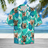Tropical Yorkshire Terrier Green Amazing Design Hawaiian Shirt