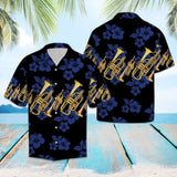 Trumpet For Vacation Blue Awesome Design Hawaiian Shirt