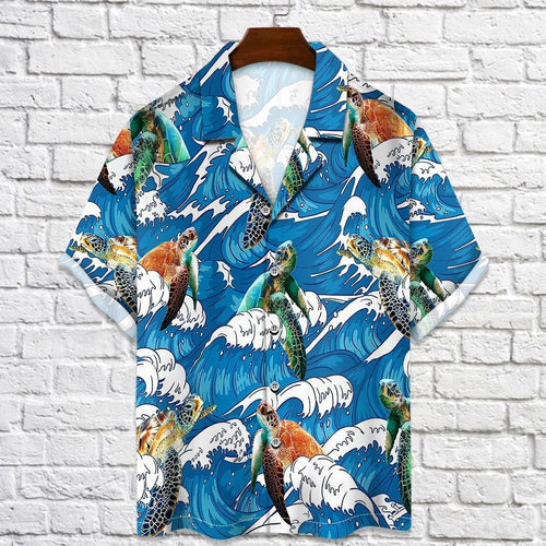 Turtle Ocean Waves äóñ Hawaiian Shirt Women Men
