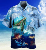 Turtle Travel Around The World Multicolor Unique Design Hawaiian Shirt