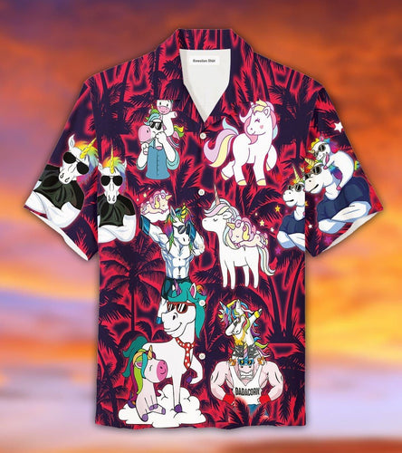 Unicorn Dadacorn Like Normal Dad But Much More Magical Hawaiian Shirt