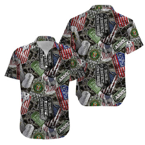 Us Air Force Veteran Dog Tags Army Hawaiian Aloha Shirt