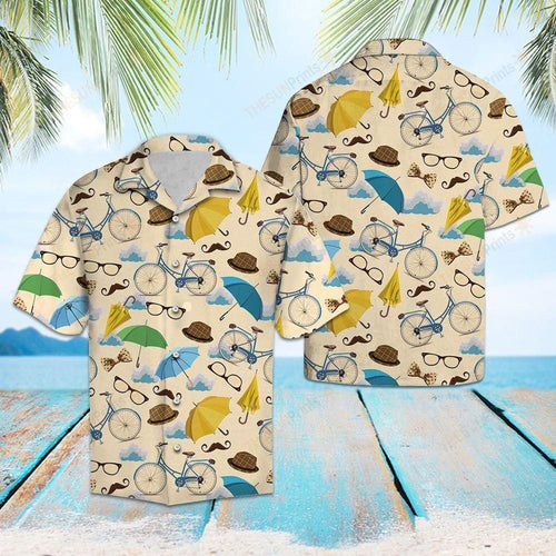 Vintage Bicycle Colorful Nice Design Hawaiian Shirt