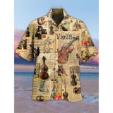 Vintage Cats Playing Violin Hawaiian Aloha Shirt For Cat Lovers