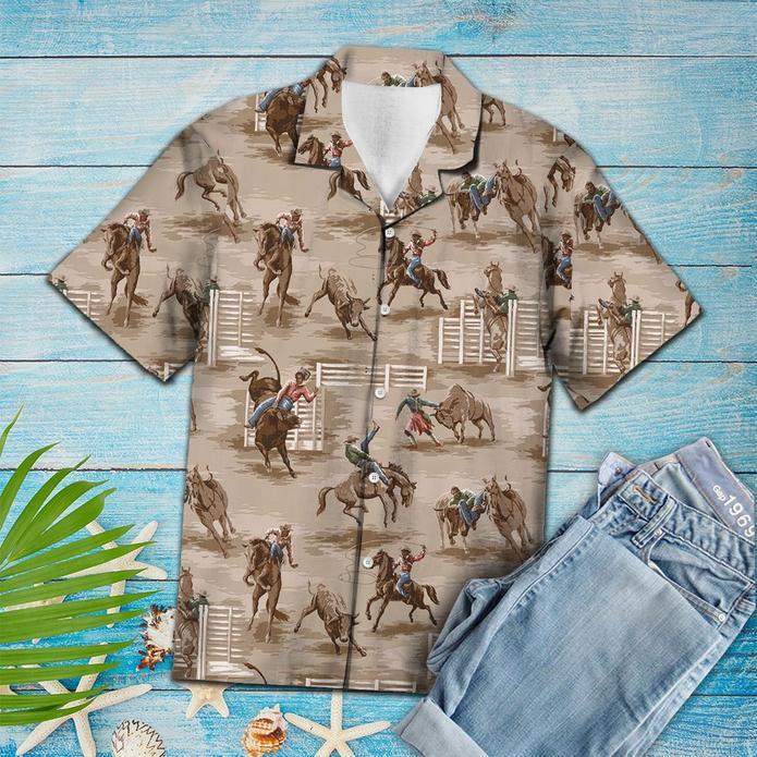 Vintage Cowboy Hawaiian Shirt