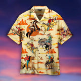Vintage Cowboy Riding Horse Hawaiian Shirt
