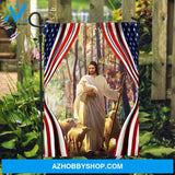 Lamb of God, Amazing forest, Us flag, The world in his arms - Jesus Flag