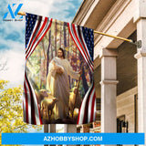 Lamb of God, Amazing forest, Us flag, The world in his arms - Jesus Flag