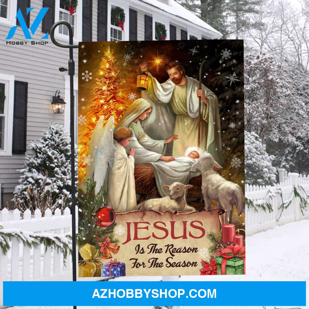Lamb of God, Christmas gift, Birth of Jesus, Jesus is the reason for the season - Jesus Flag